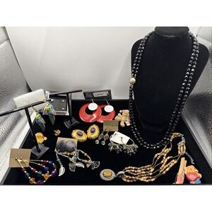 Vintage Lot of 11 Necklaces, Earrings, Brooches